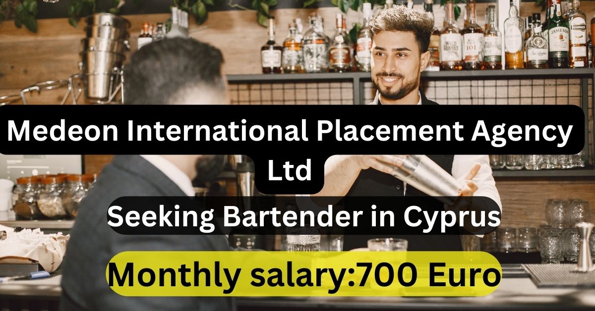 bartender needed in Cyprus at Medeon International Placement Agency Ltd